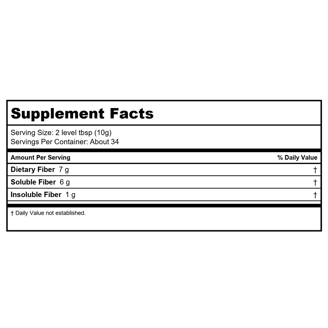 Now Foods Whole Psyllium Husks Organic 12oz - 5968 - Supplement Facts panel