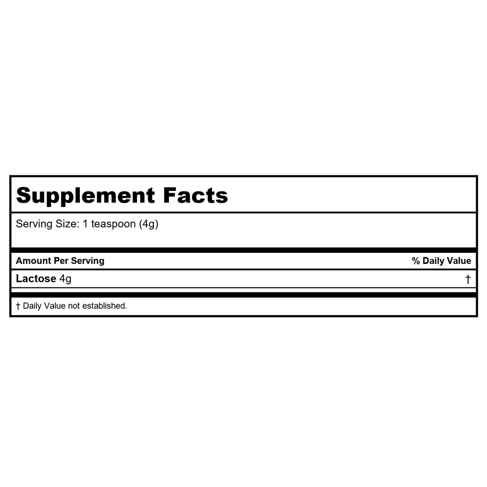 Now Real Food Lactose Powder 1 Pound - 6940 - 3 Pack - Supplement Facts panel