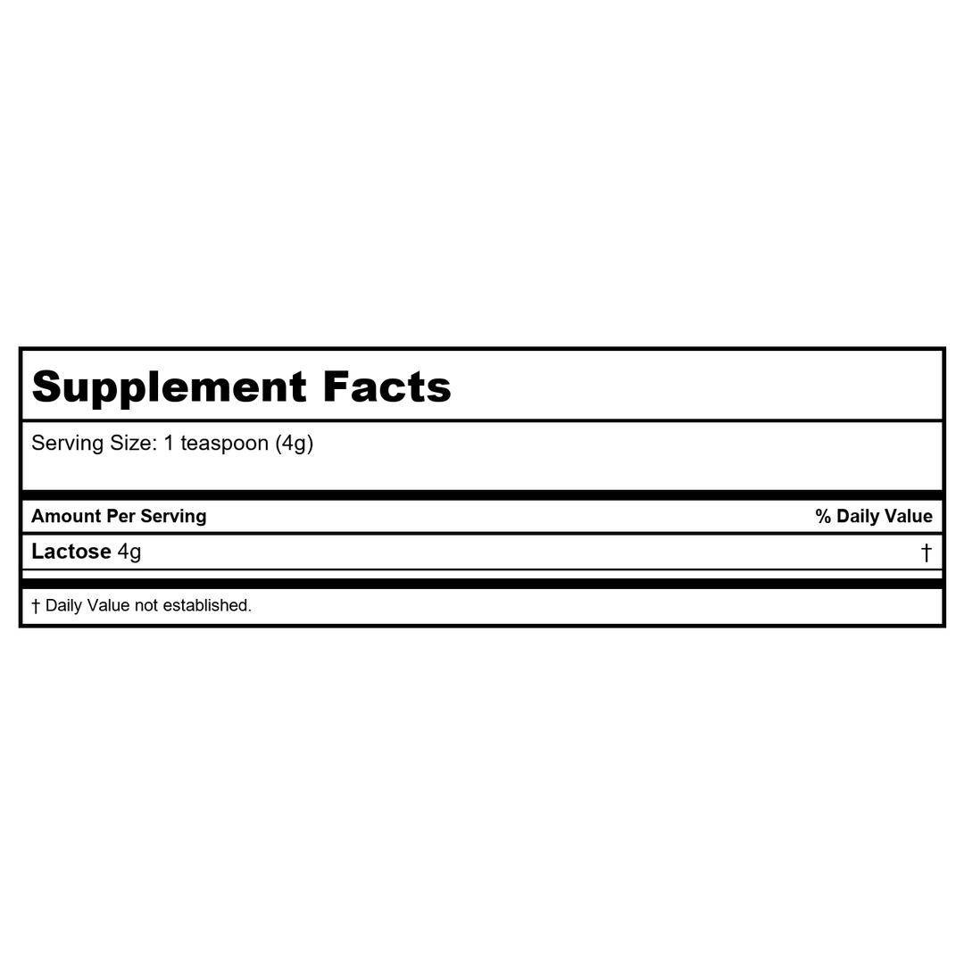 Now Real Food Lactose Powder 1 Pound - 6940 - 3 Pack - Supplement Facts panel