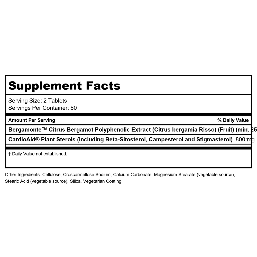 Now Foods Cholesterol Pro 120 Tablets - 3510 - Supplement Facts panel