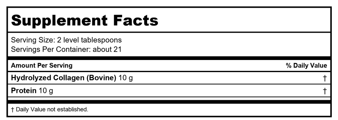 Now Foods Collagen Peptides Powder 8oz - 3086 - Supplement Facts panel