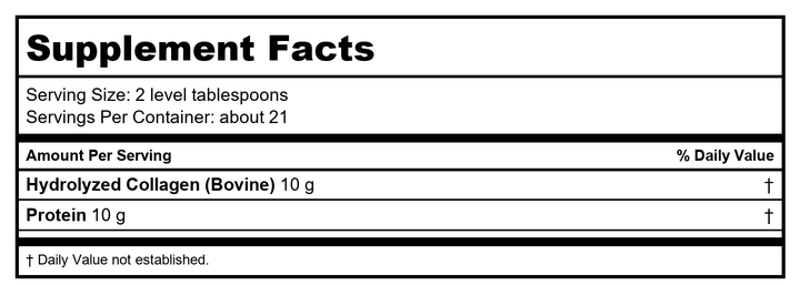 Now Foods Collagen Peptides Powder 8oz - 3086 - Supplement Facts panel