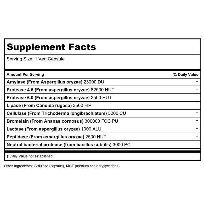 Now Foods Digest Ultimate 60 Vcaps - 2965 - Supplement Facts panel
