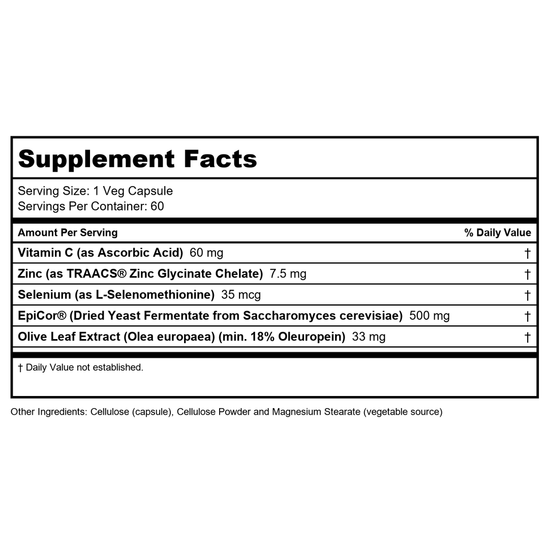 Now Foods Immune PostBiotic 60 Vcaps - 3037 - Supplement Facts panel