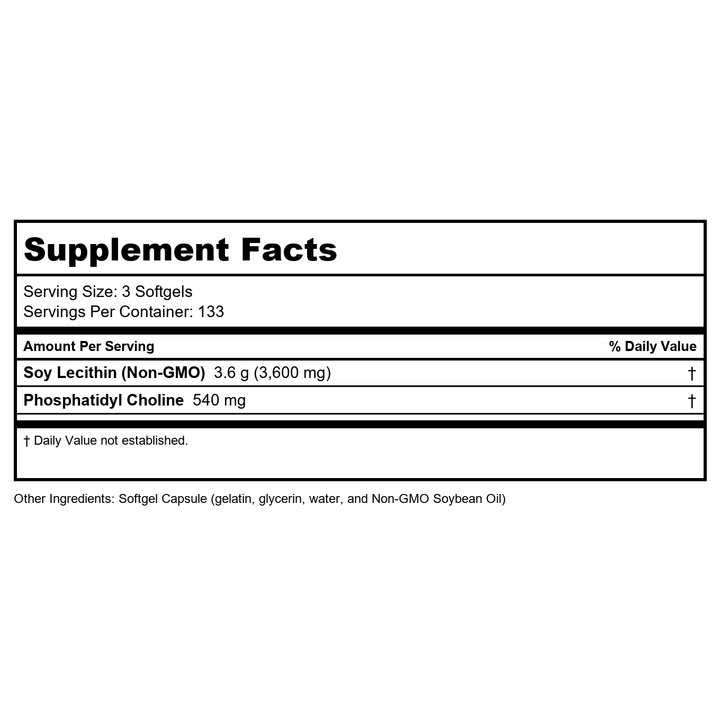Now Foods Lecithin 1200 mg 400 Softgels - 2214 - Supplement Facts panel