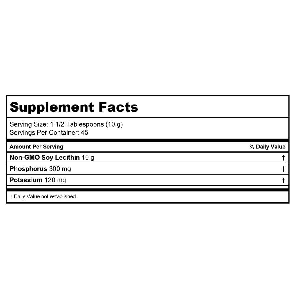 Now Foods Lecithin Granules 1 Pound - 2260 - Supplement Facts panel