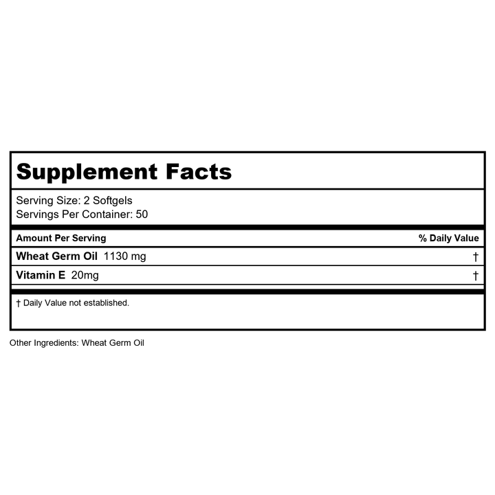 Now Foods Wheat Germ Oil 100 Softgels - 1870 - Supplement Facts panel