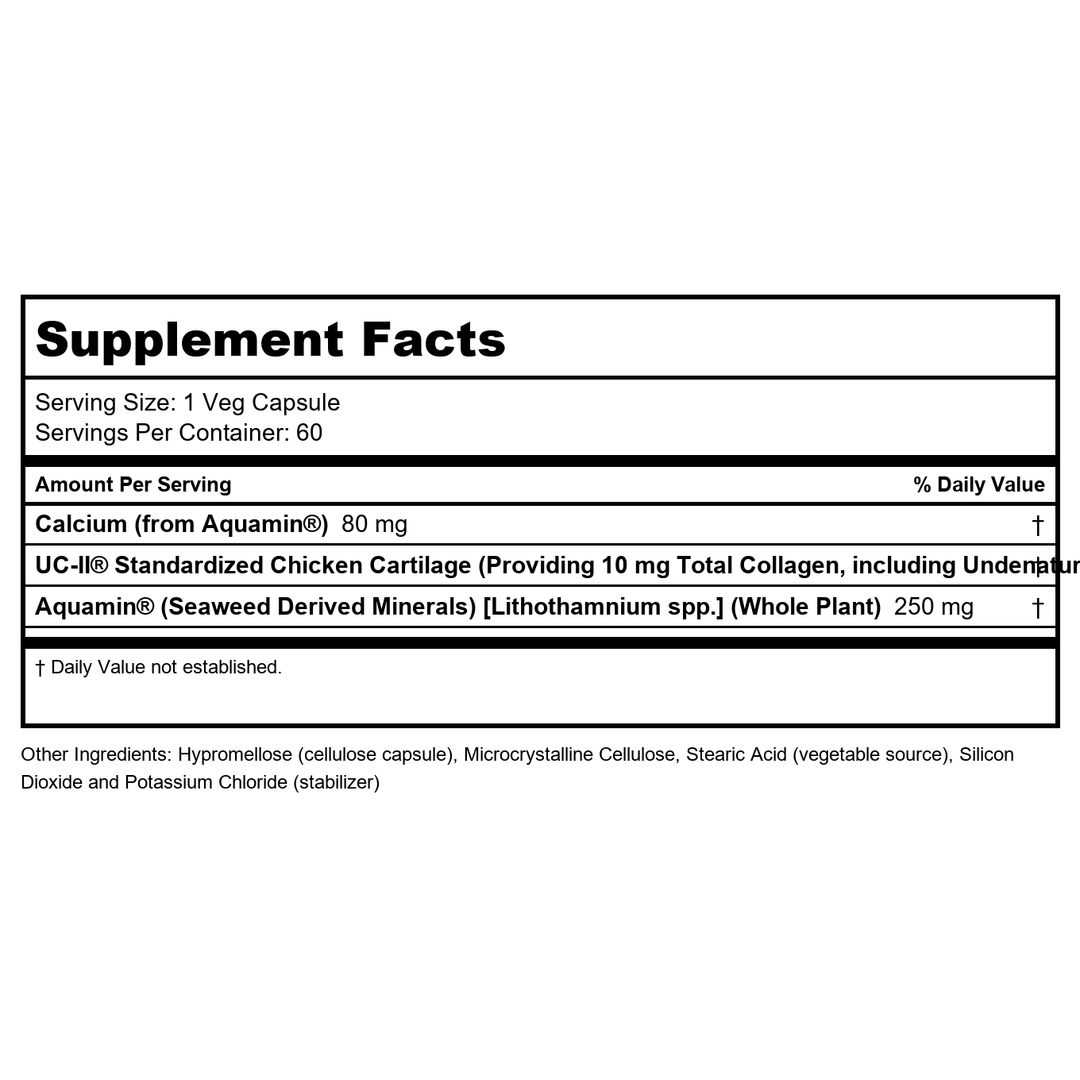 Now Foods UC-II Type II Collagen 60 Vcaps - 3134 - Supplement Facts panel