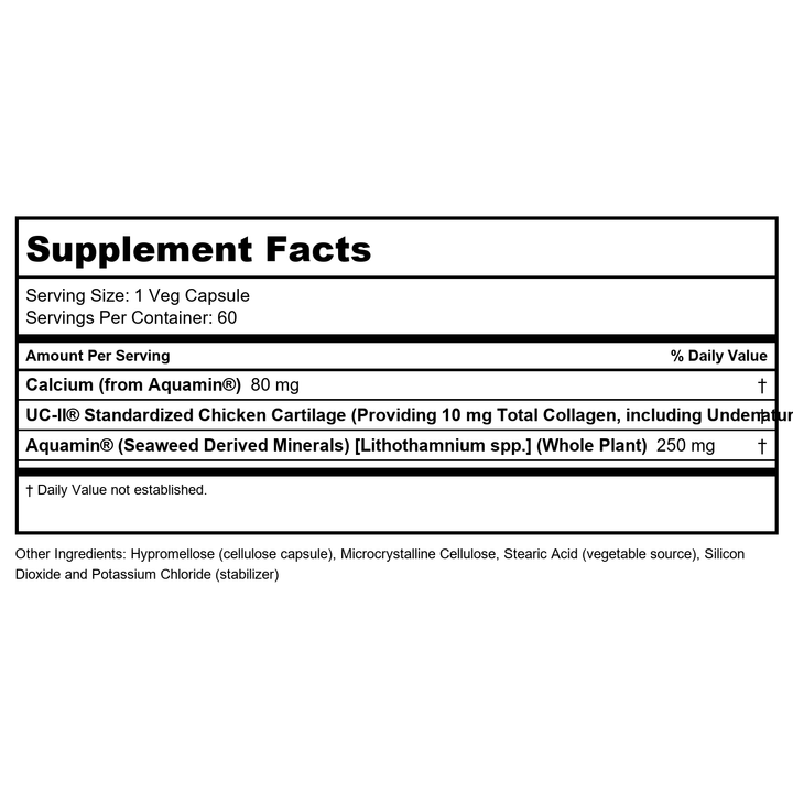 Now Foods UC-II Type II Collagen 60 Vcaps - 3134 - Supplement Facts panel