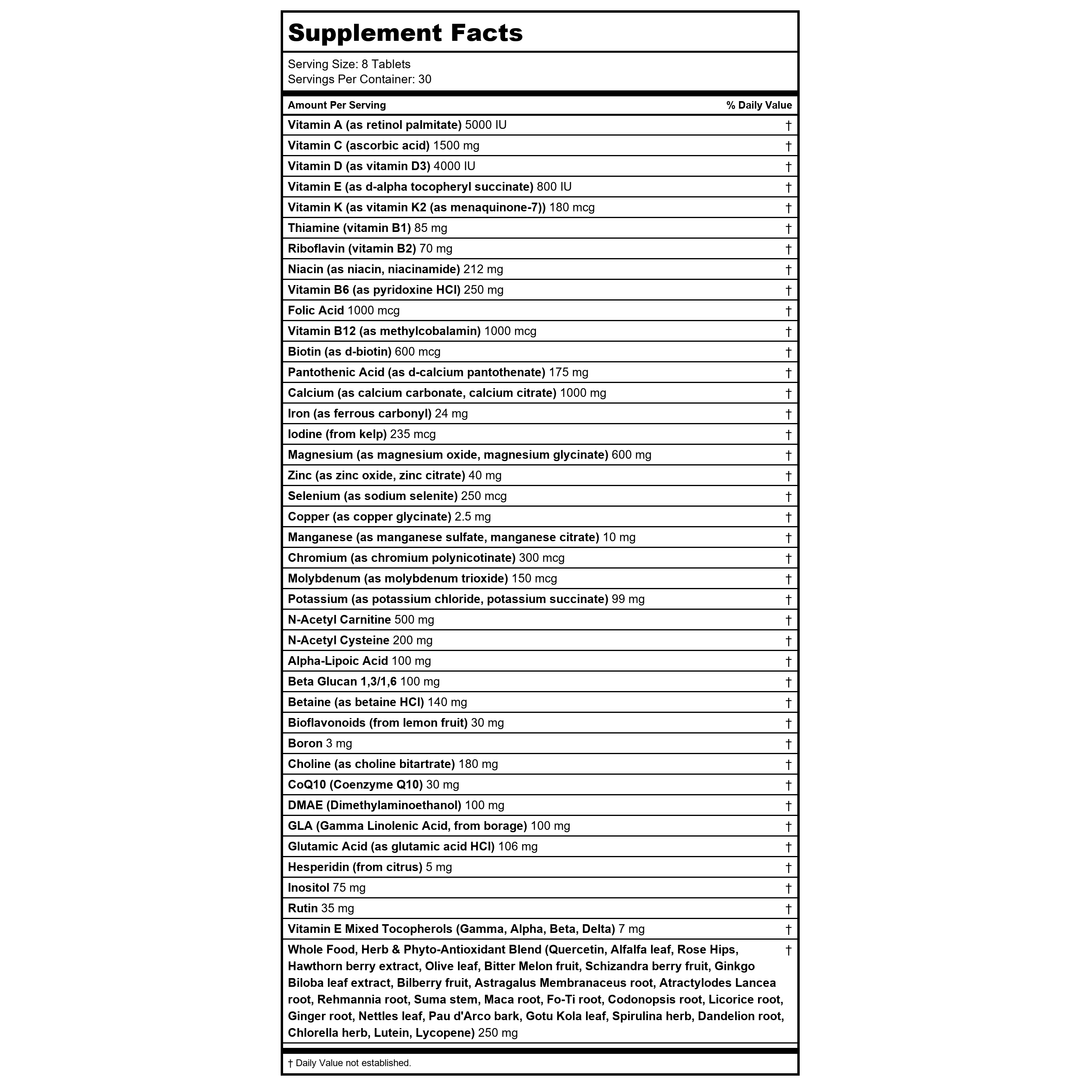 Now Foods Super Nutrition Super Immune 240 Tablets  SU187 - Supplement Facts panel