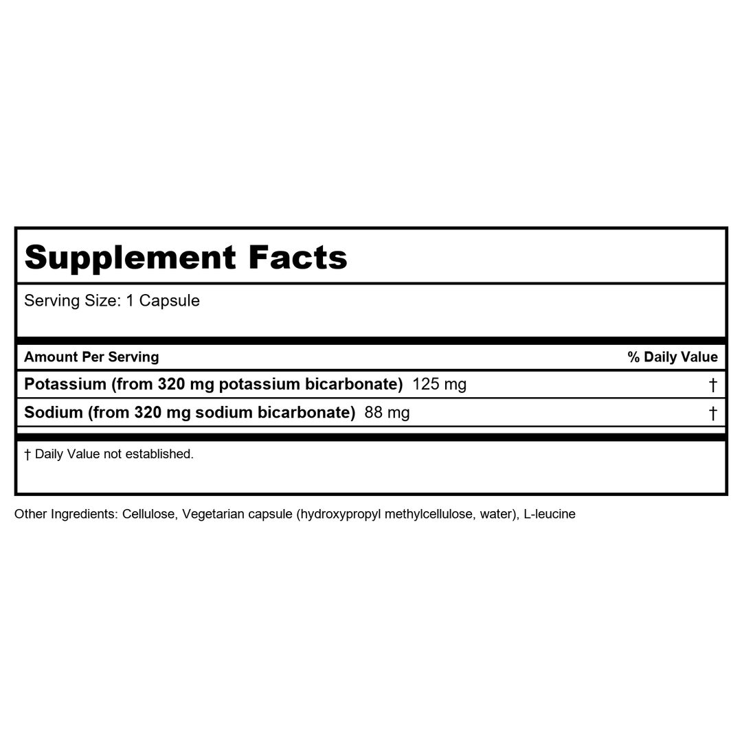 Klaire Labs Bi-Carb Formula 250 Vcaps - Supplement Facts panel