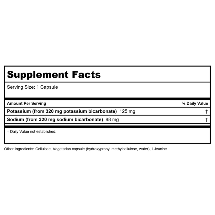 Klaire Labs Bi-Carb Formula 250 Vcaps - Supplement Facts panel
