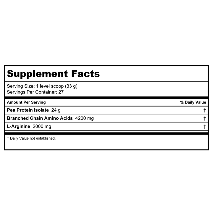 Now Sports Pea Protein Pure Unflavored Powder 2 Pounds - 2135 - Supplement Facts panel
