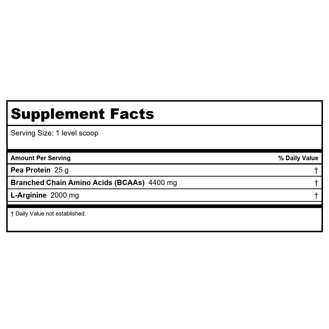 Now Sports Pea Protein Vanilla Toffee Powder 2 Pounds - 2134 - Supplement Facts panel