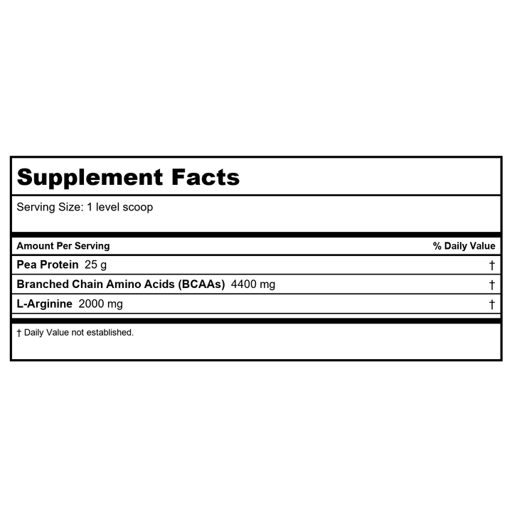 Now Sports Pea Protein Vanilla Toffee Powder 2 Pounds - 2134 - Supplement Facts panel