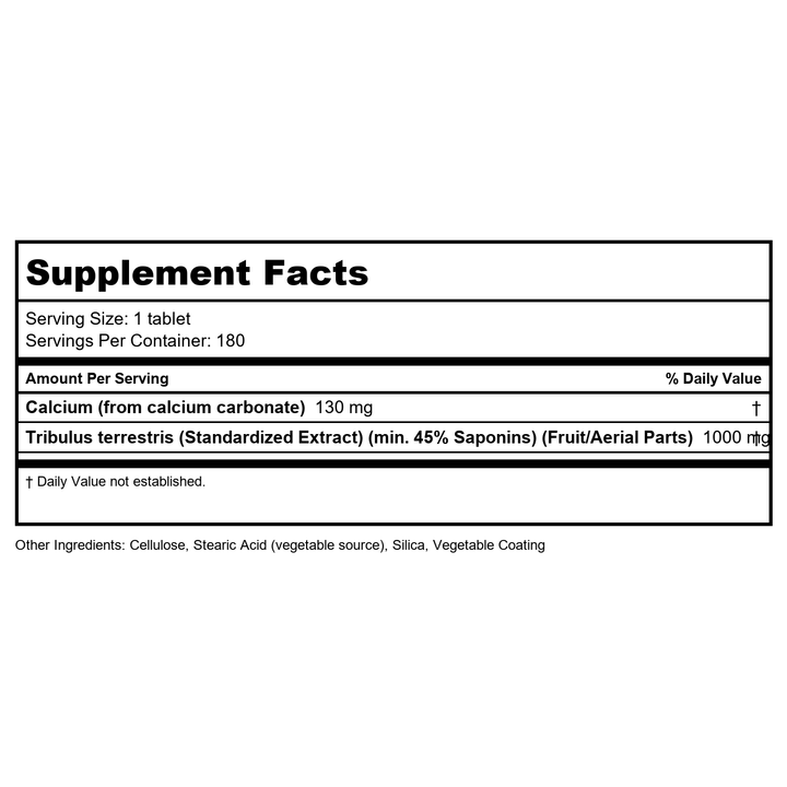 Now Sports Tribulus 1,000 mg 180 Tablets - 2271 - B009K6Y0A6 - Supplement Facts panel