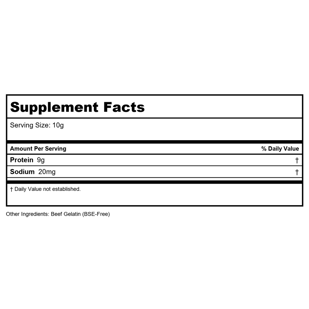 Now Real Foods Beef Gelatin Powder 4 Pounds - 6511 - - Supplement Facts panel