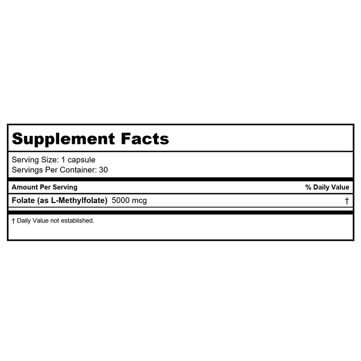 BrainMD MethylFolate 30 Vcaps - Supplement Facts panel