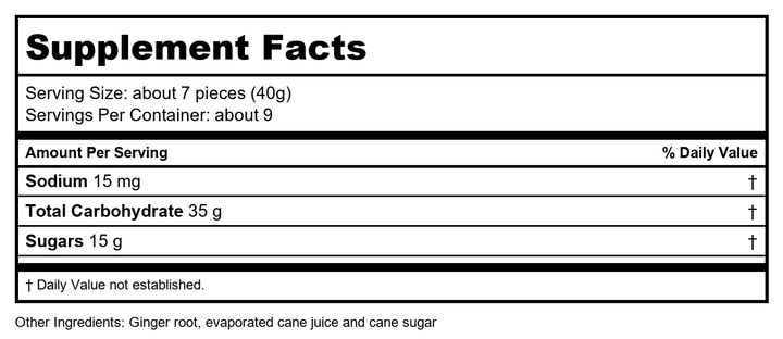 Now Real Food Ginger Slices Crystallized &amp; Organic 12 Oz - 5695 - - Supplement Facts panel