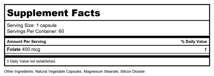 Ortho Molecular Methyl B Complex 60 Vcaps - - Supplement Facts panel