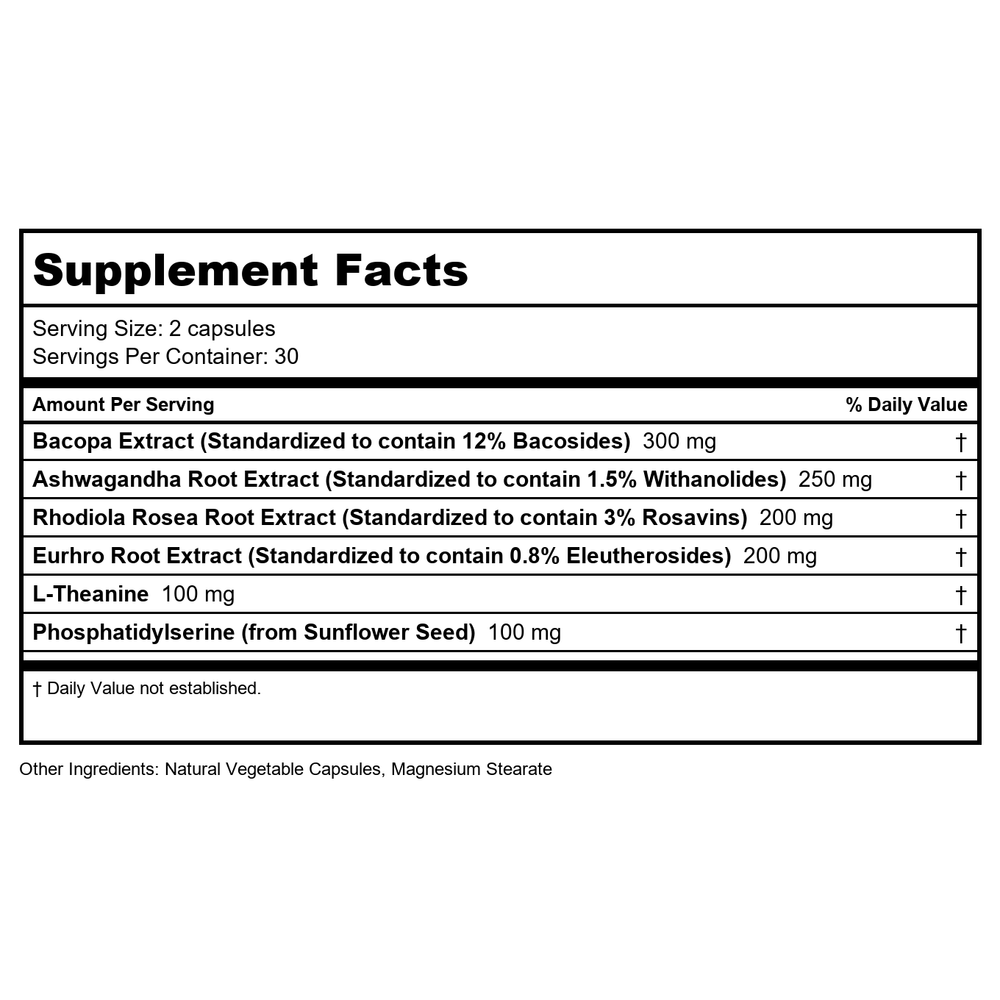 Ortho Molecular Nuadapt 60 Capsules - B09JMR5V94 - Supplement Facts panel