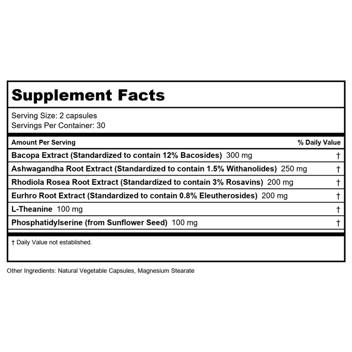 Ortho Molecular Nuadapt 60 Capsules - B09JMR5V94 - Supplement Facts panel