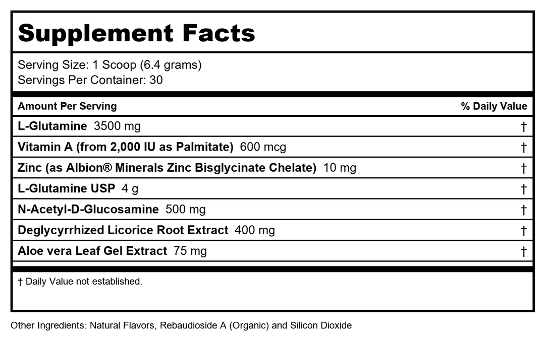 Ortho Molecular GlutaShield Vanilla 30 Servings - Supplement Facts panel