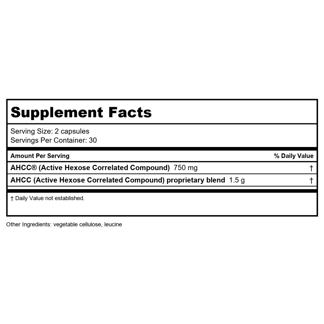 QOL Labs ImmunoKinoko 750 mg 60 Vcaps - Supplement Facts panel
