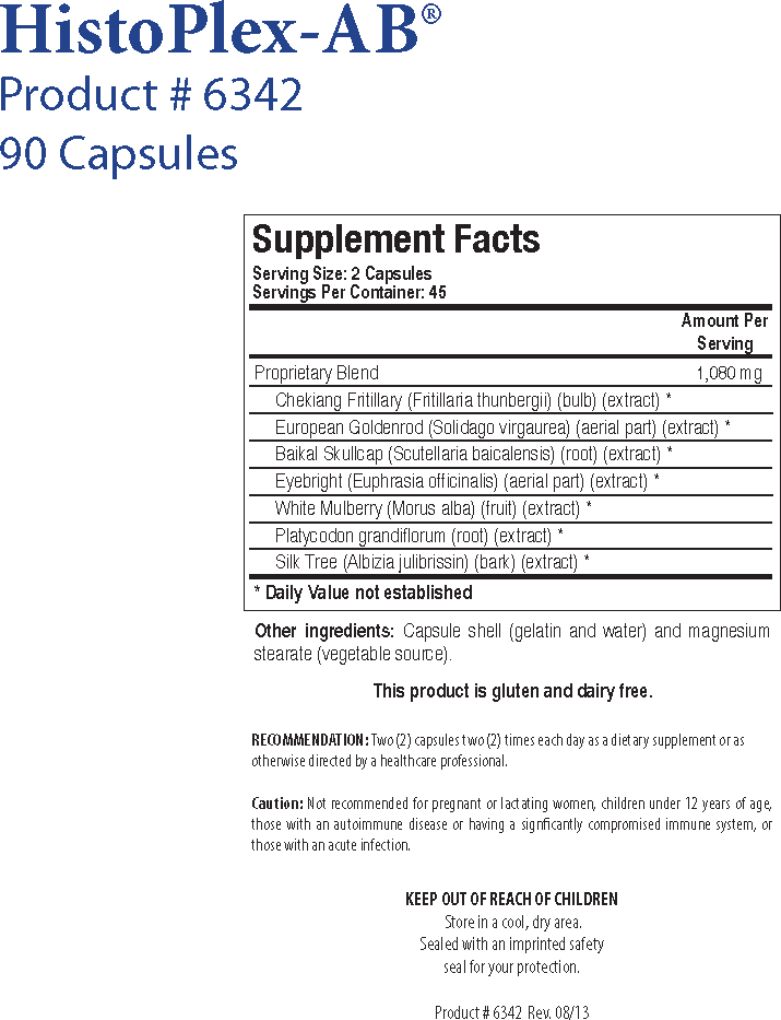 Biotics Research HistoPlex-AB 90 Capsules - Supplement Facts panel