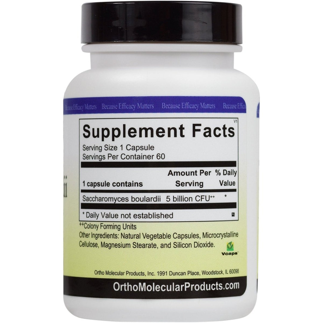 Ortho Molecular Saccharomyces Boulardii 60 caps - Supplement Facts panel
