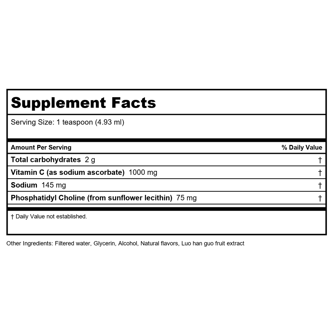 Apex Energetics C LiquaZome 30 Packets - K139A - - Supplement Facts panel