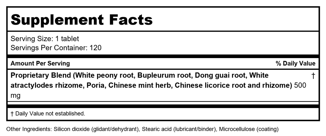 Kan Herb Essentials Happy Wanderer 1oz - Supplement Facts panel