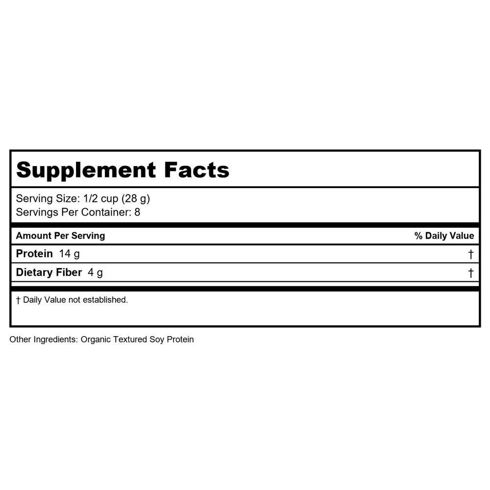 Now Real Food Textured Soy Protein Granules Organic 8oz - 6335 - Supplement Facts panel