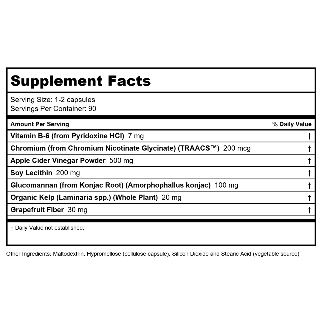 Now Foods Cider Vinegar 180 Vcaps - 3316 - Supplement Facts panel