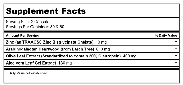 Ortho Molecular NK-Stim 60 Caps - - Supplement Facts panel