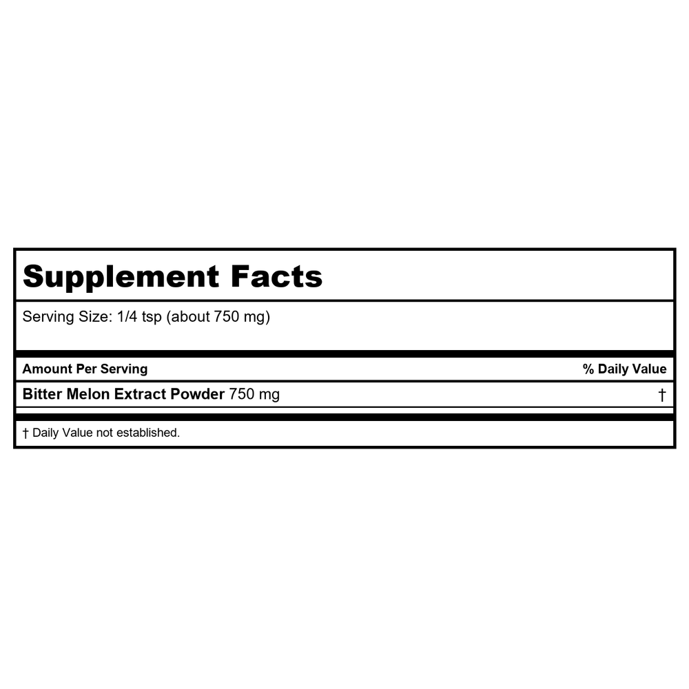 Banyan Botanicals Bitter Melon Powder 0.50 Pounds - Supplement Facts panel
