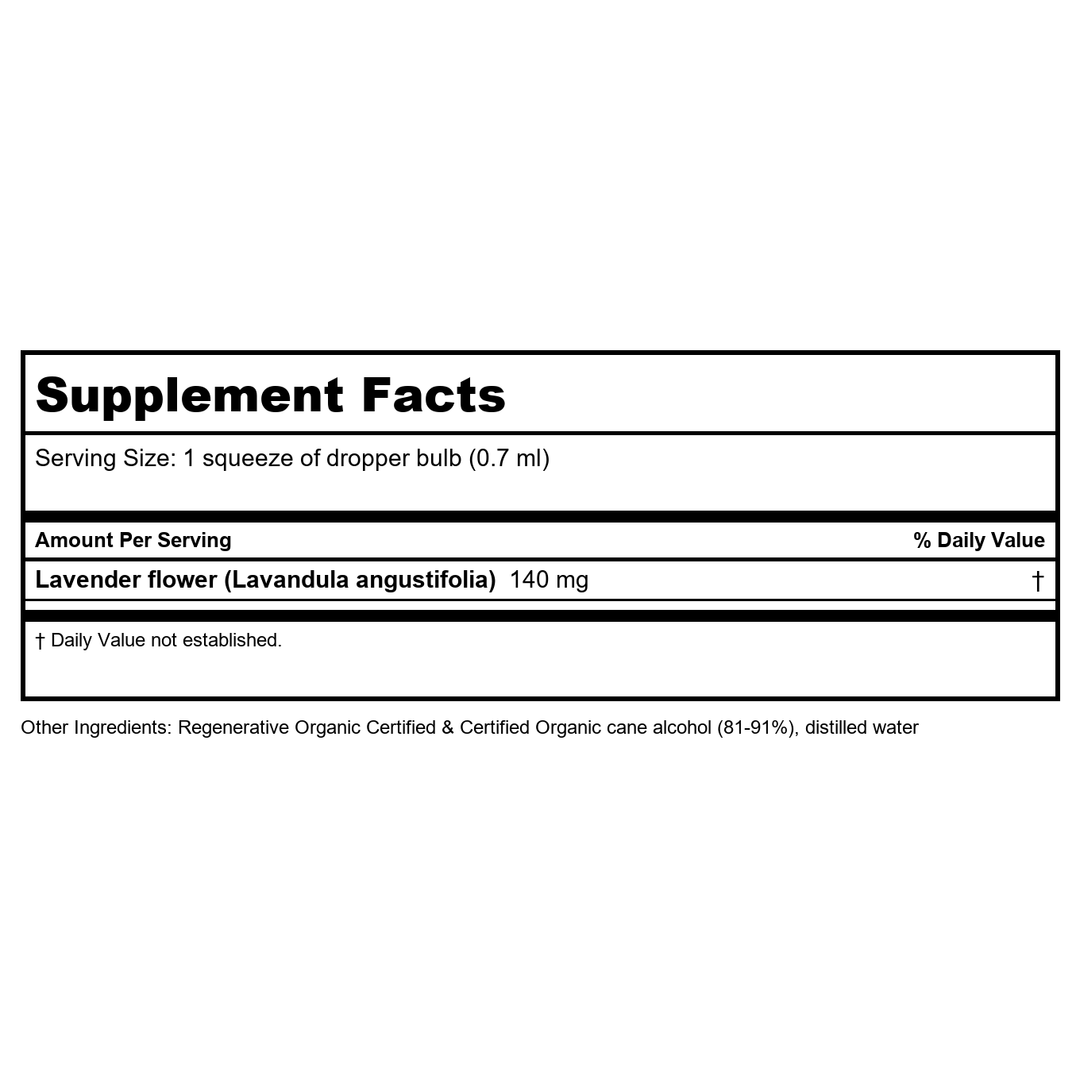 Herb Pharm Lavender 1oz - 2 Pack - Supplement Facts panel