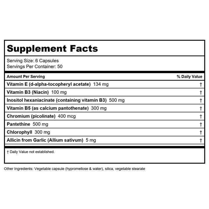 Karuna LipiTonic 180 Tablets - Supplement Facts panel
