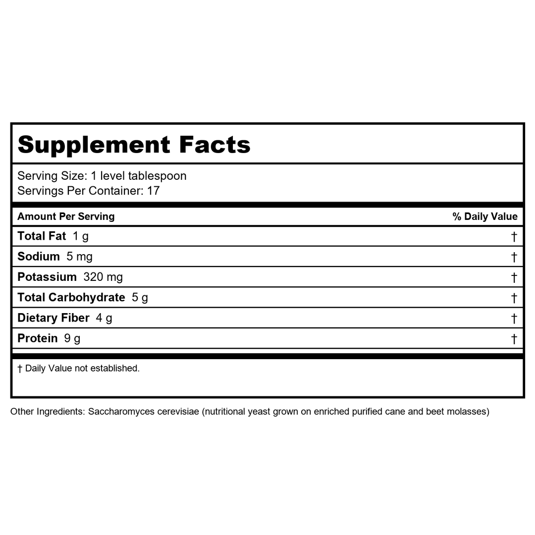 Now Foods Nutritional Yeast Powder 10oz - 2460 - 2 Pack - Supplement Facts panel