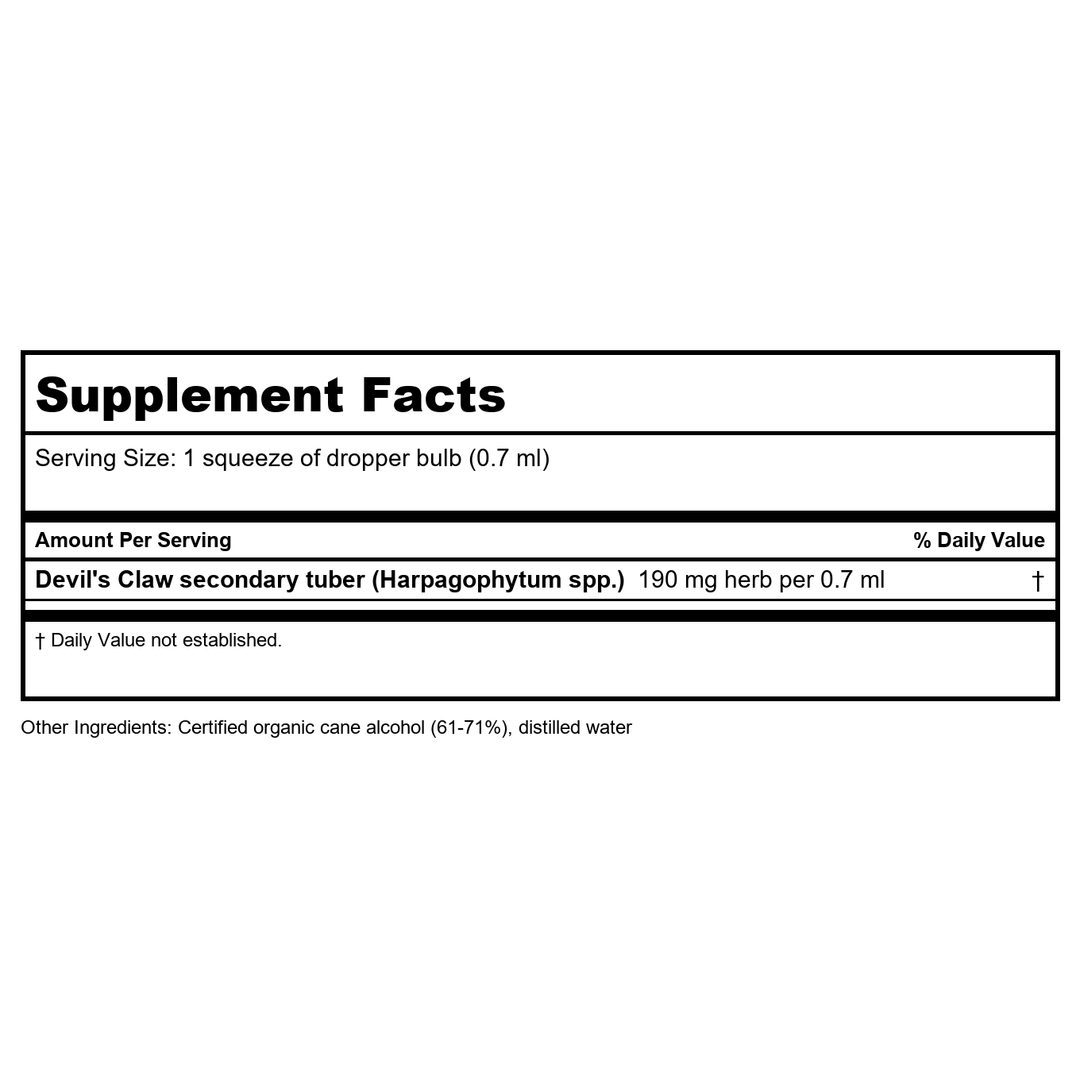 Herb Pharm Joint Flexibility 1oz - Supplement Facts panel