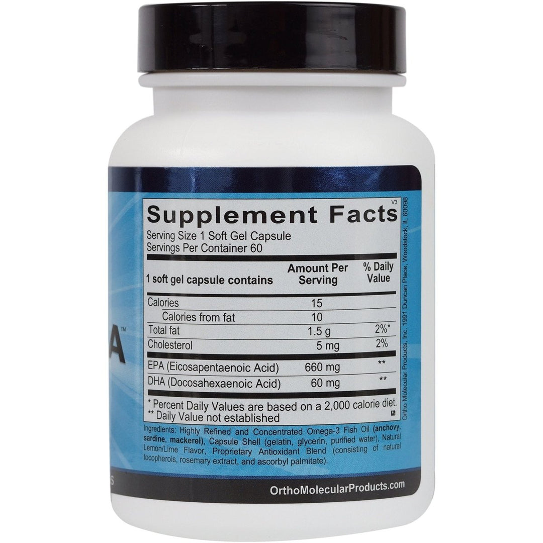Ortho Molecular Orthomega Select EPA 60 gels - Supplement Facts panel
