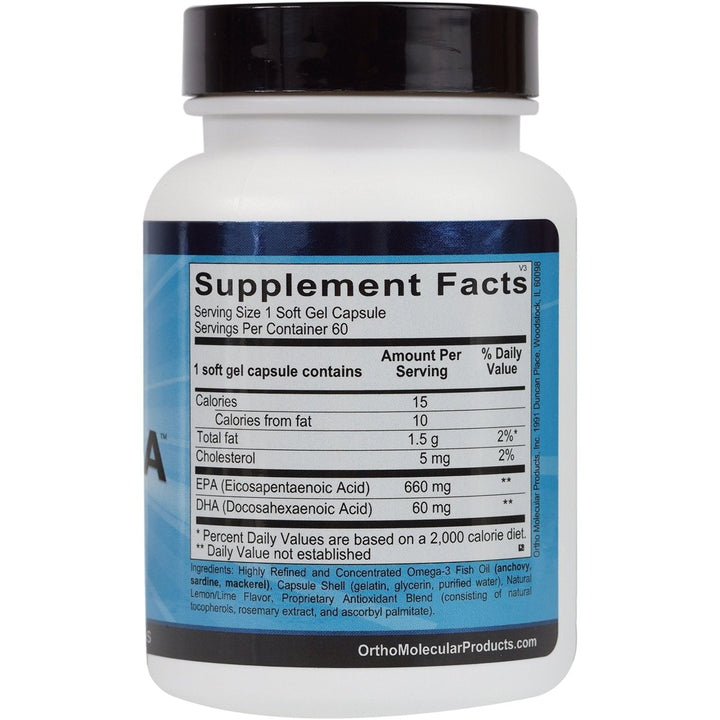 Ortho Molecular Orthomega Select EPA 60 gels - Supplement Facts panel