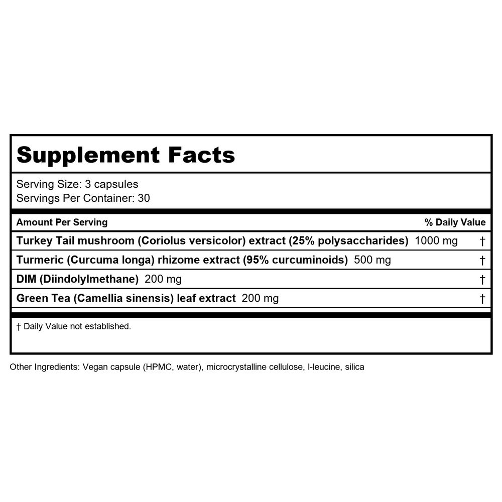 Vitanica CCDG Blend 90 Vcaps - Supplement Facts panel