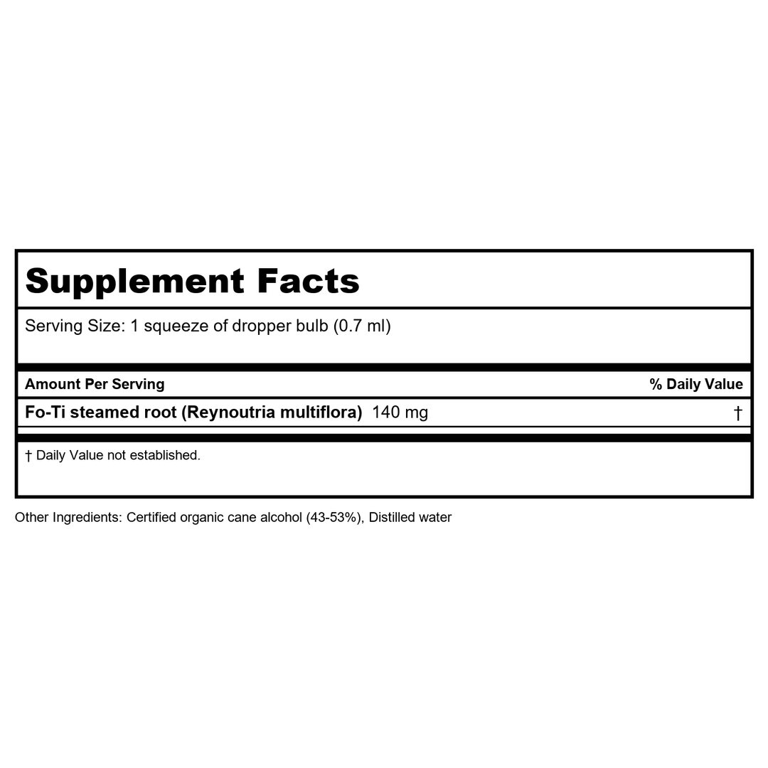 Herb Pharm Fo-Ti / He Shou Wu 1oz - Supplement Facts panel