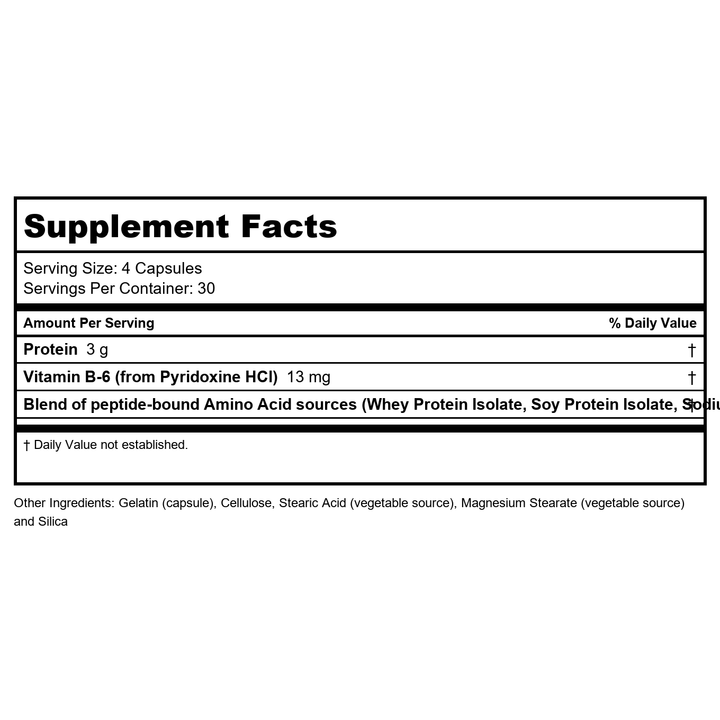 Now Sports Amino Complete 120 Vcaps - 0011 - 2 Pack - Supplement Facts panel