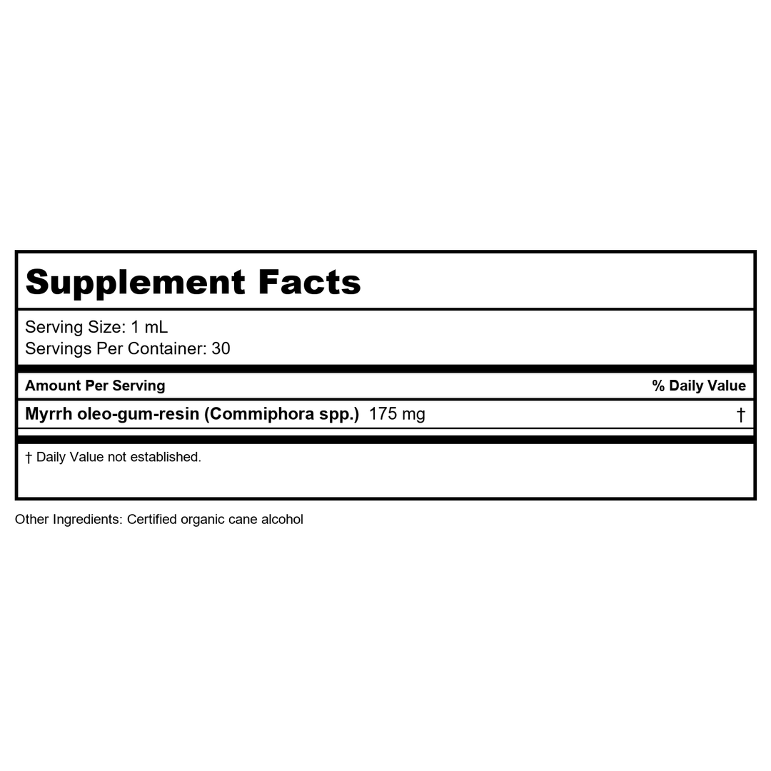 Herb Pharm Myrrh 1oz - Supplement Facts panel