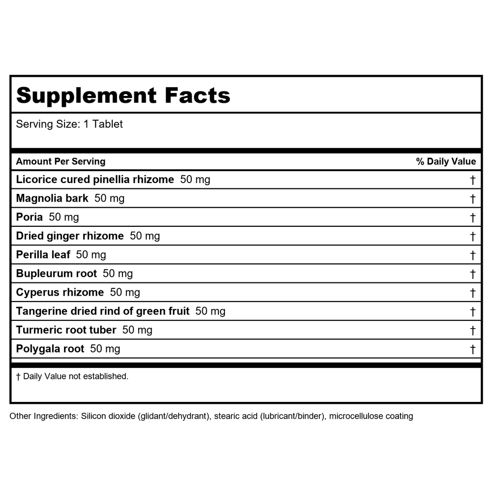 Kan Herb Traditionals Augmented Plum Pit Qi 120 Tablets - Supplement Facts panel