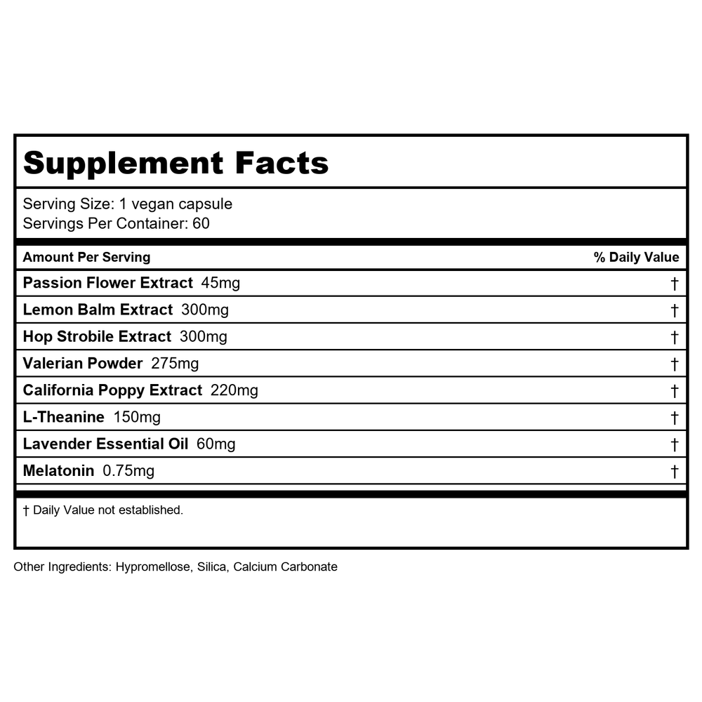 Vital Nutrients Sleep Aide 60 Vcaps - Supplement Facts panel