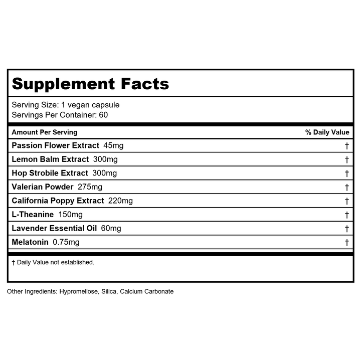 Vital Nutrients Sleep Aide 60 Vcaps - Supplement Facts panel