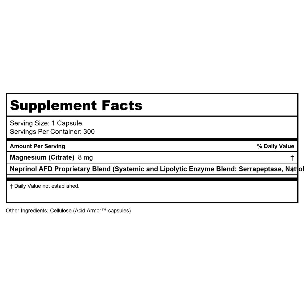Arthur Andrew Medical Neprinol AFD 150 Capsules - Supplement Facts panel